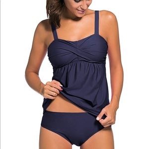NWT Navy Blue Tankini sz small